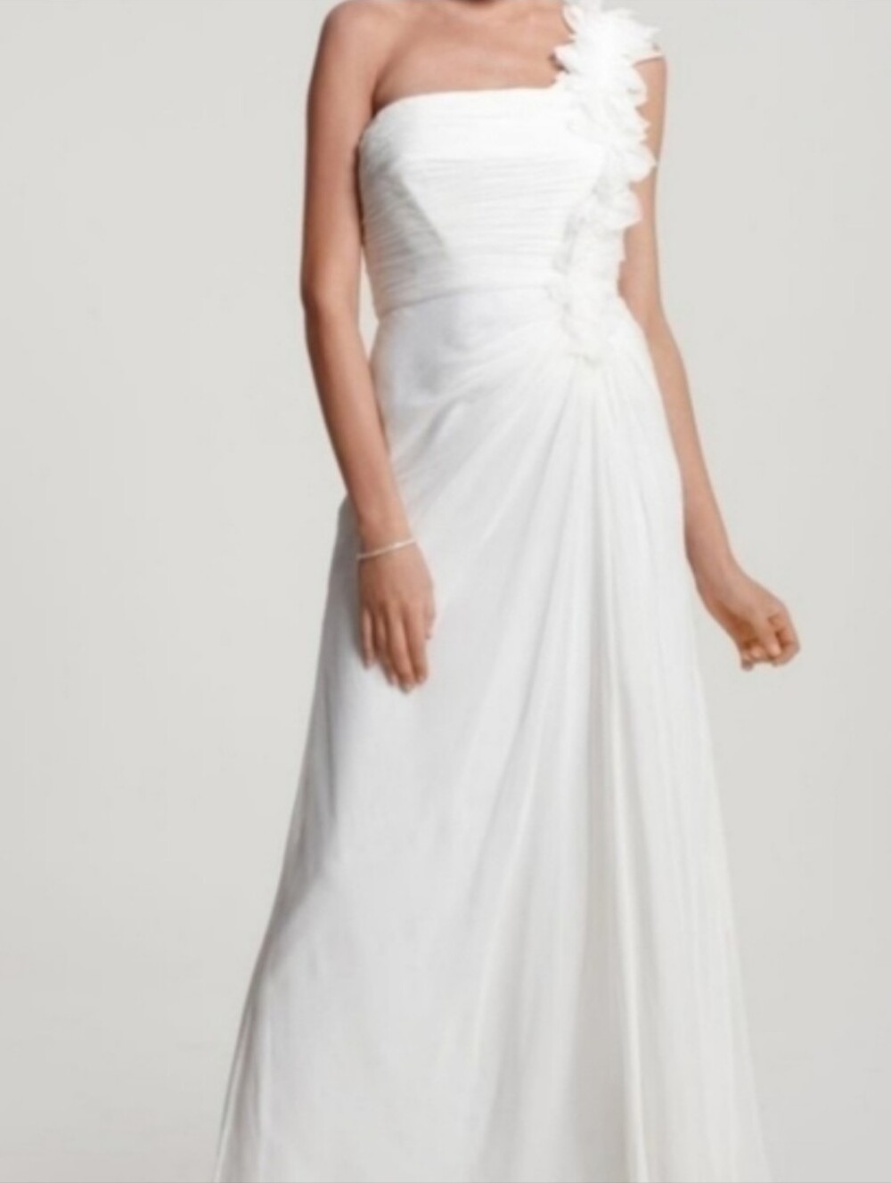 Tadashi Shoji One Strap Silk Wedding Dress 12